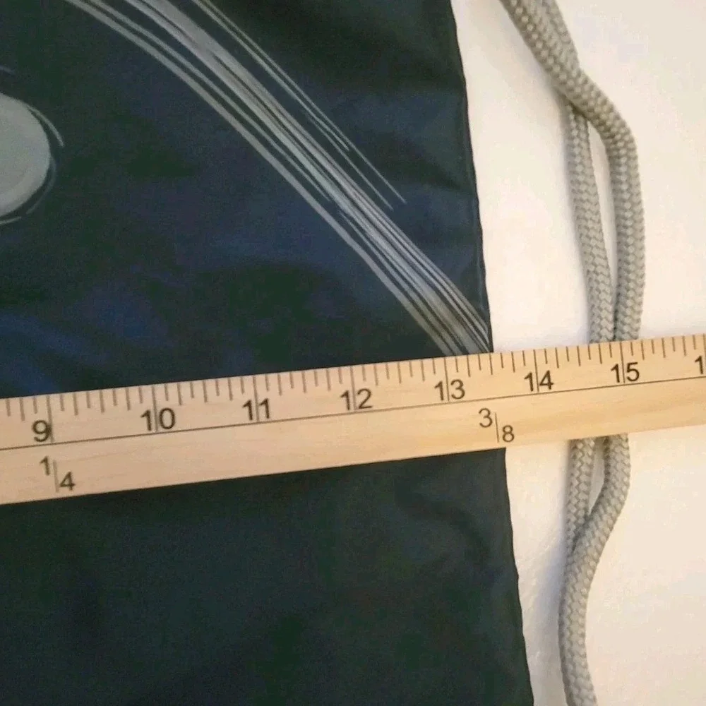 Vintage‎ 90s HEAD Drawstring Gym Bag Blue Nylon w/ Drink Holder 17x13.5